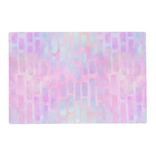 Blue Rectangle Shapes on Pink Background  Placemat