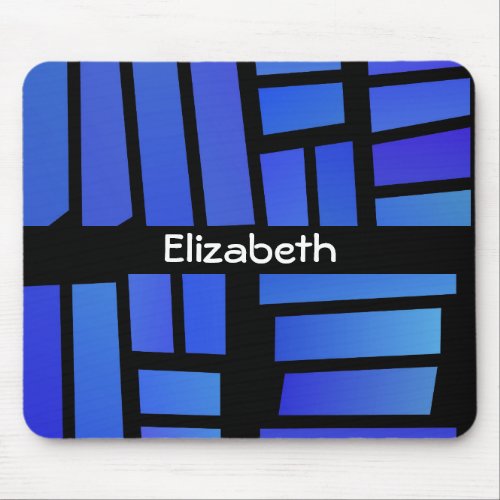 Blue Rectangle Tiles Personalized Mouse Pad