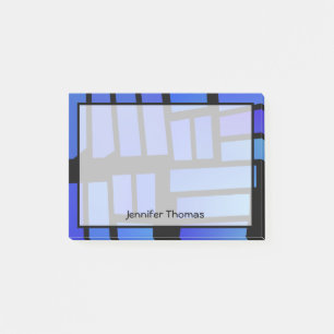 Blue Rectangular Tiles Personalized Post-it Notes