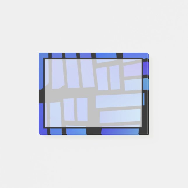 Blue Rectangular Tiles Post-it Notes (Front)