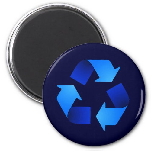 Blue Recycling Symbol Magnet