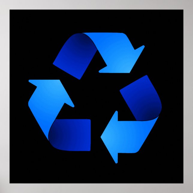 Blue Recycling Symbol Poster (Front)