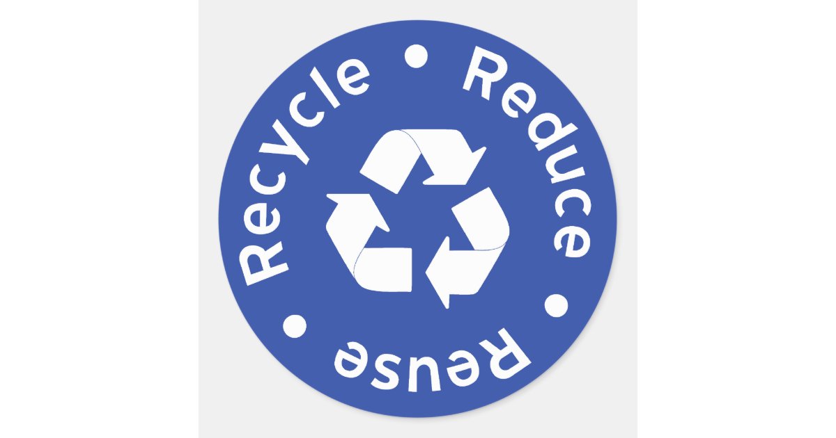 Blue Recycling Symbol Sticker | Zazzle