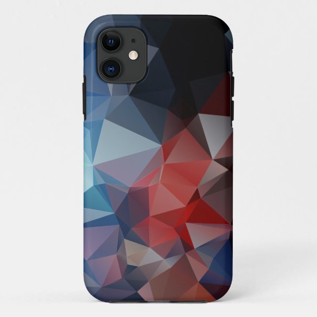 Blue Red Abstract Pyramid Pattern Case-Mate iPhone Case-Mate iPhone Case (Back)