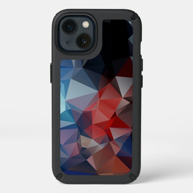 Blue Red Abstract Pyramid Pattern Speck iPhone 13 Case (Front)
