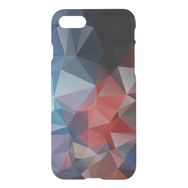 Blue Red Abstract Pyramid Pattern Uncommon iPhone Case (Back)