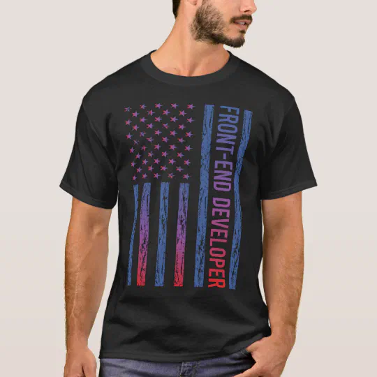 Blue Red American Flag Front-End Developer T-Shirt Blue Red American Flag Front-End Developer T-Shirt