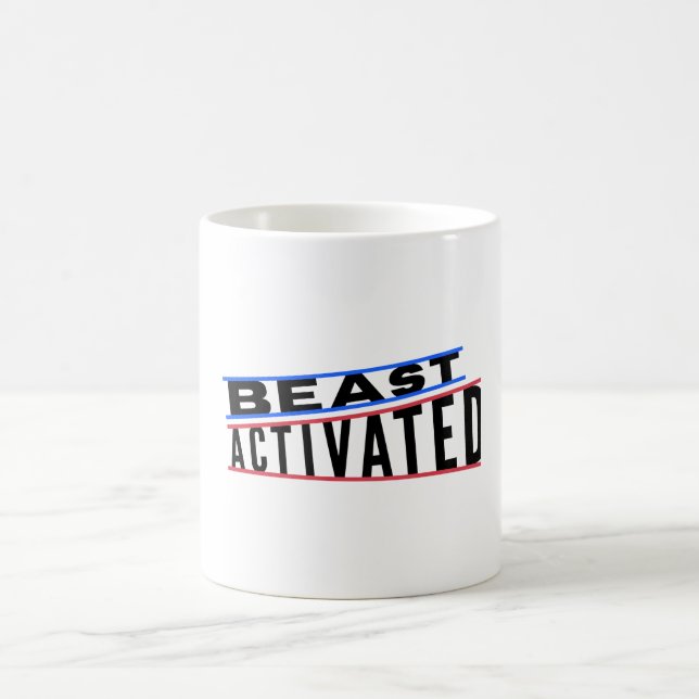 Blue Red and Black Edgy Beast Activated Mug (Center)