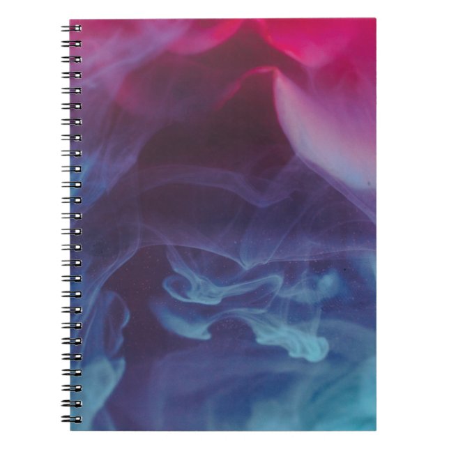 Blue, red, and black smoke digital wallpaper notebook (Front)