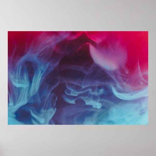 Blue red and black smoke digital wallpaper poster