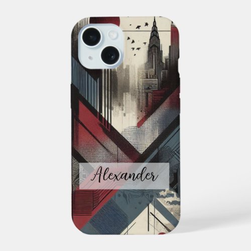 Blue Red and Grey Graffiti Art Phone Case