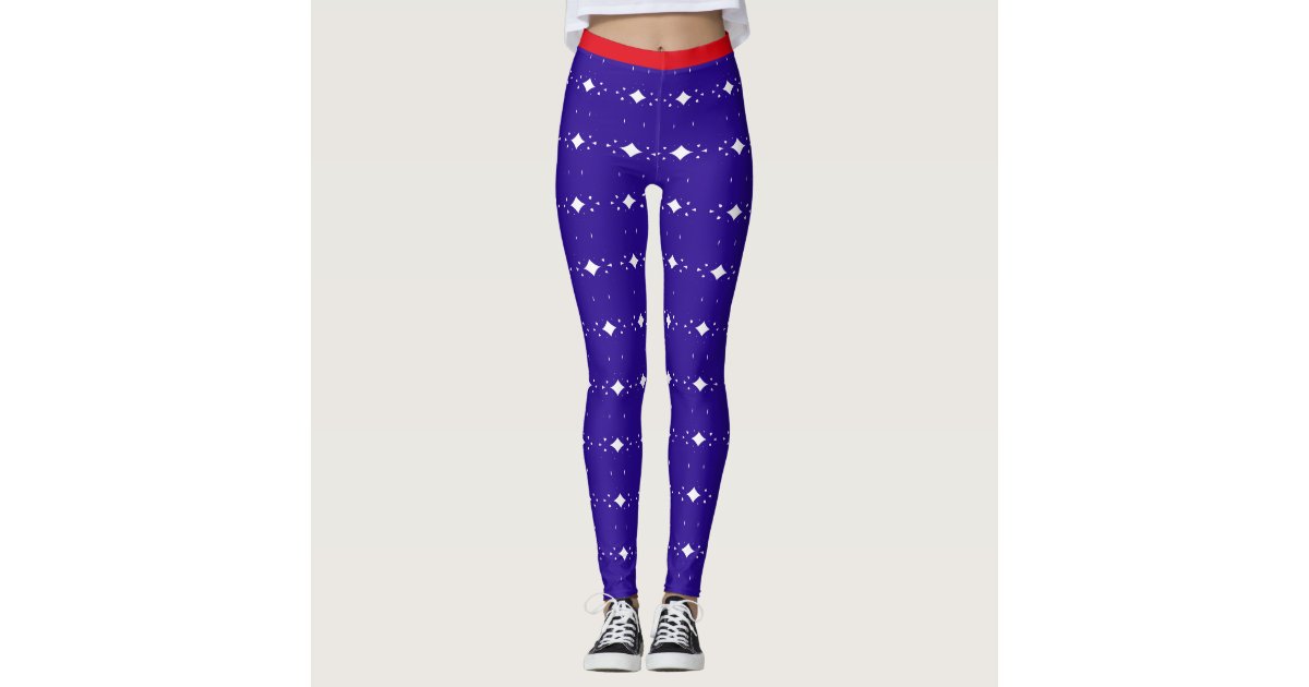 Blue Red and White Leggings Zazzle