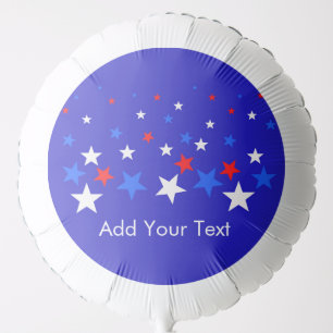 Blue, Red and White Star Pattern Balloon