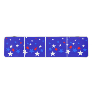 Blue, Red and White Star Pattern Beer Pong Table