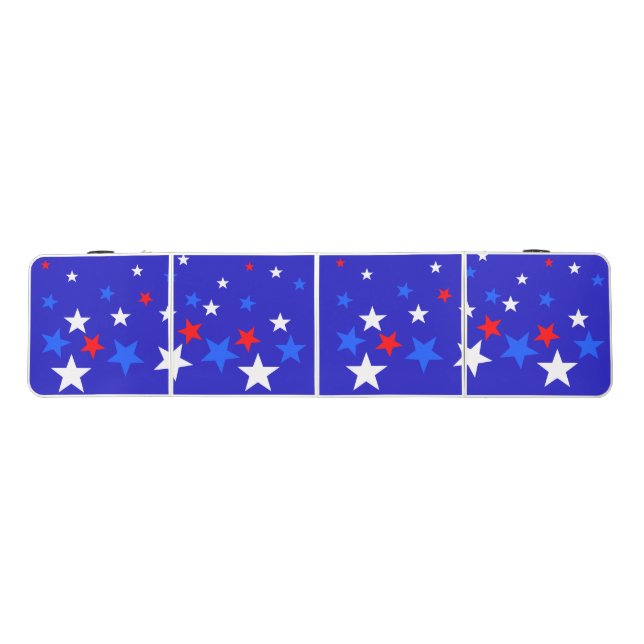 Blue, Red and White Star Pattern Beer Pong Table (Top)
