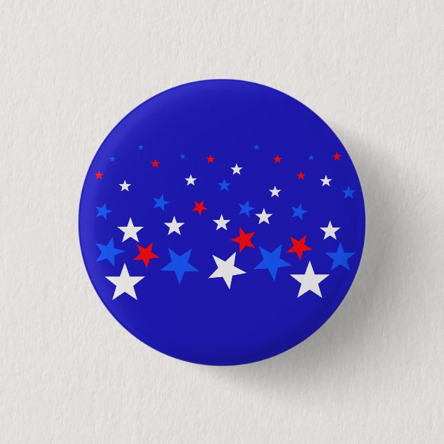 Blue, Red and White Star Pattern Button (Front)