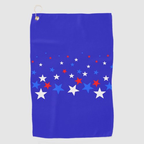 Blue Red and White Star Pattern Golf Towel