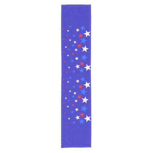 Blue Red and White Star Pattern Short Table Runner