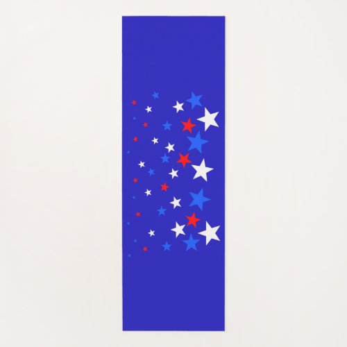 Blue Red and White Star Pattern Yoga Mat