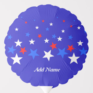 Blue, Red and White Stars Personalized Party Balloon