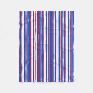 Blue, red and white striped blanket