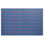 Blue Red and White Windowpane Check Fabric