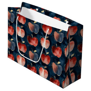 Blue Red Apples  Large Gift Bag