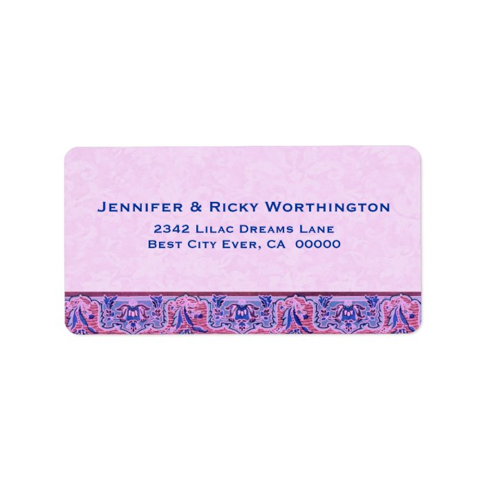 Blue Red Art Deco Trim Wedding Ver S310 Labels