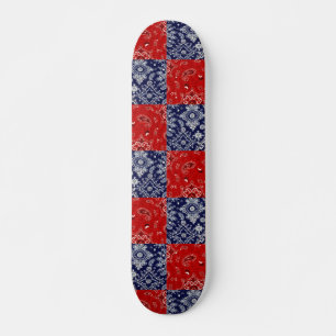 Blue & Red Bandana Skateboard Deck