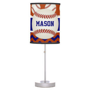 Blue Red Baseball Personalized Table Lamp