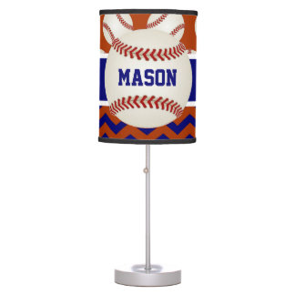 Blue Red Baseball Personalized Table Lamp