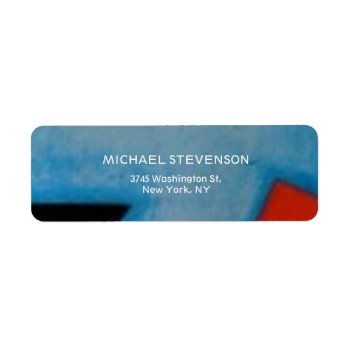 Blue Red Black Abstract Unique Label by made_in_atlantis at Zazzle