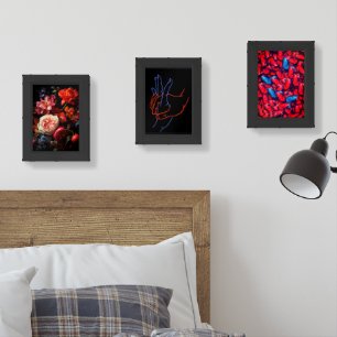 blue red black minimalist elegant love moder  wall art sets