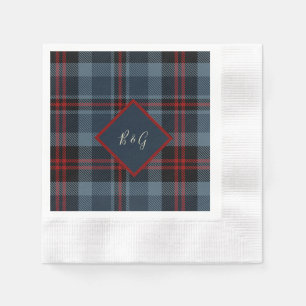blue red black scottish celtic tartan pattern napkins