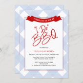 Blue Red Buffalo Plaid I Do BBQ Bridal Shower Invi Invitation (Front/Back)