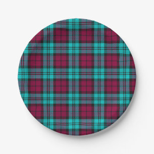Blue Red Campbell Tartan Blackwatch Plaid Paper Plates