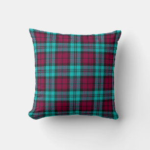 Blue Red Campbell Tartan Blackwatch Plaid Throw Pillow