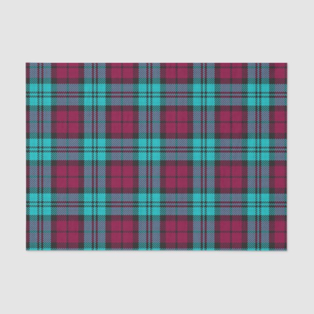 Blue Red Campbell Tartan Blackwatch Plaid Tissue Paper (Front)