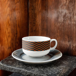 Blue Red Chevron Stripes Cutting Board Soup Mug