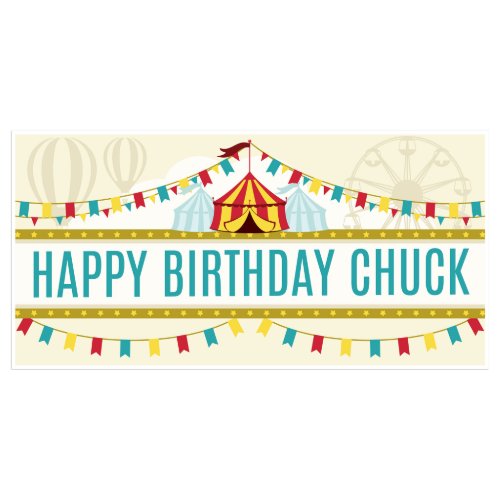 Blue Red Circus Birthday Banner Party Decor