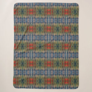 Blue Red Color Mix Tie Dye Pattern Sherpa Blanket
