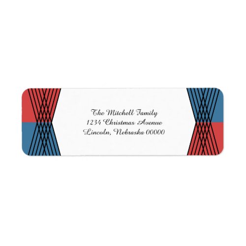 Blue Red Colorful Deco Address Labels