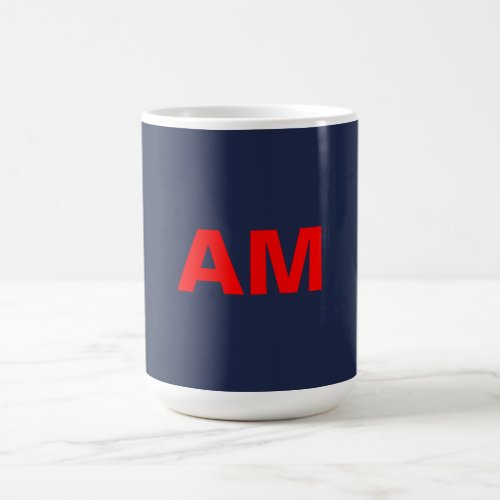 Blue Red Colors Monogram Initial Letters Coffee Mug