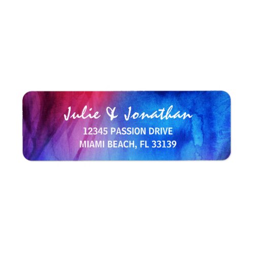 Blue Red Fire Ice Wedding Elegant Return Address Label