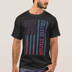 Blue Red Flag - College Station T-Shirt