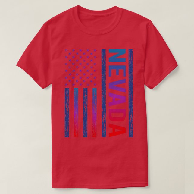 Blue Red Flag Nevada T-Shirt (Design Front)