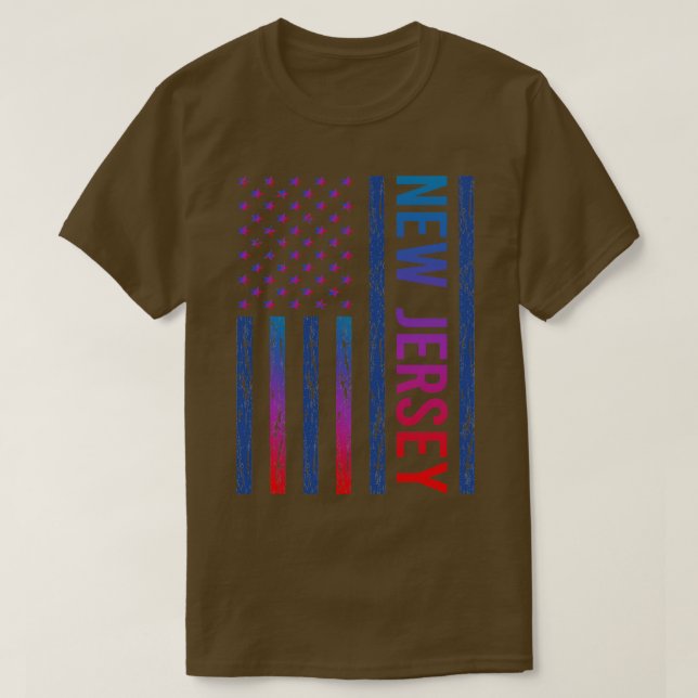Blue Red Flag New Jersey T-Shirt (Design Front)