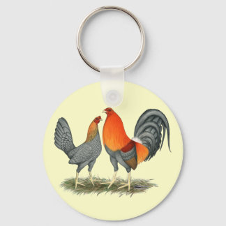 Blue Red Gamefowl Keychain