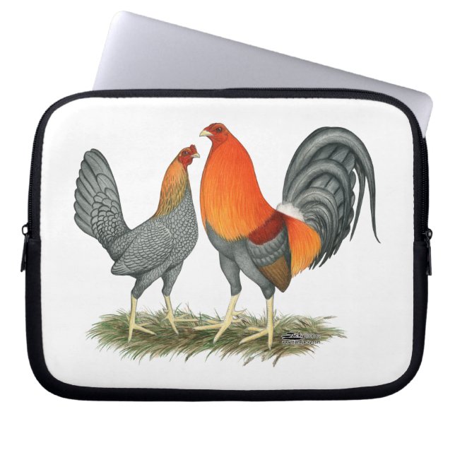 Blue Red Gamefowl Laptop Sleeve (Front)