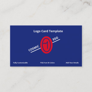 Blue Red Geoglyph Symbol Cosmic Egg Logo Business Card